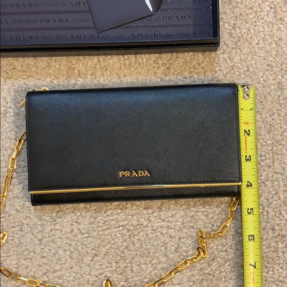 Authentic Prada Saffiano Wallet on a chain. - Picture 7 of 8